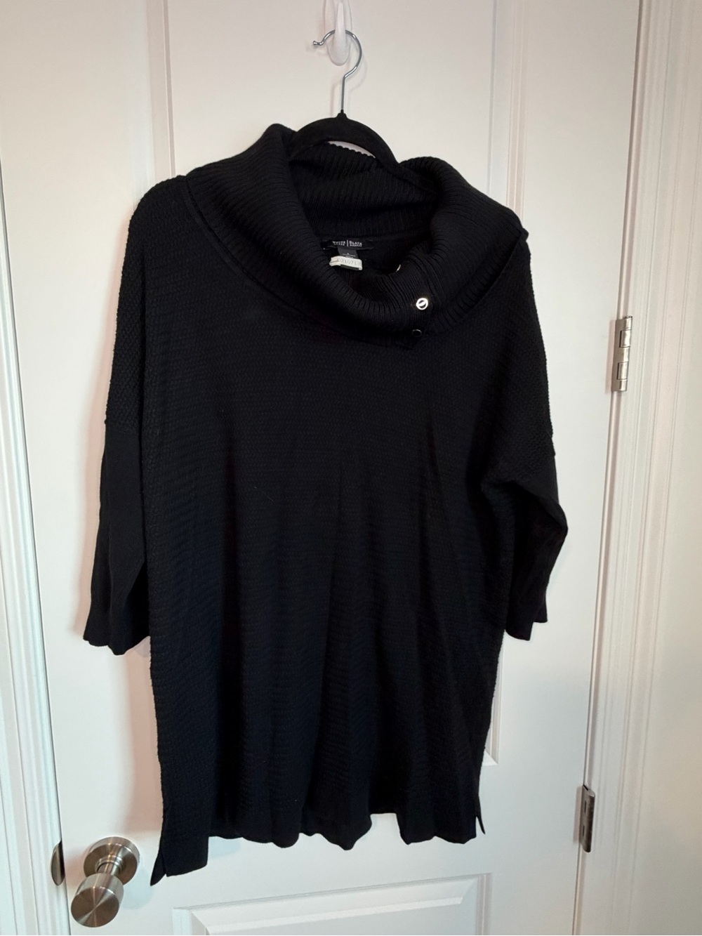 White House Black Market Black Cowl Neck Tunic Sweater